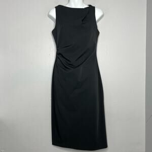 AKA NEW YORK Vintage Little Black Dress Size Small Minimalist LBD Office Siren